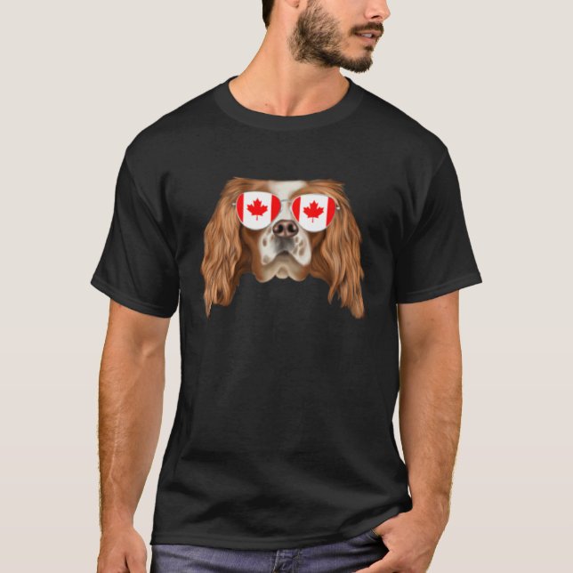 T-shirt Canadian Flag English Toy Spaniel Dog Canada Pocke (Devant)