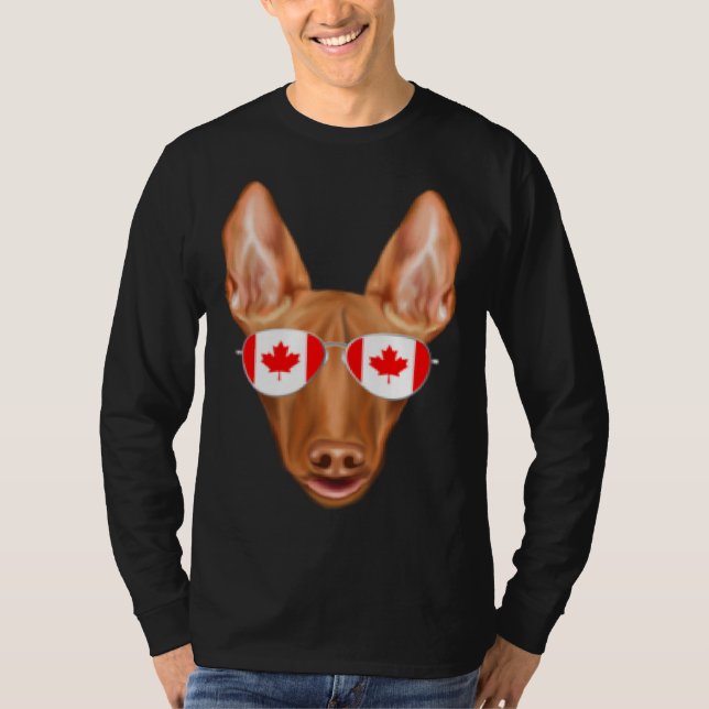 T-shirt Canadian Flag Pharaoh Hound Dog Canada Pocket (Devant)