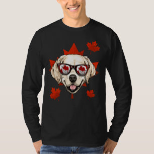 T-shirt Canadian Golden Retriever Maple Leaf Patriotic Can