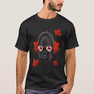 T-shirt Canadian Gorilla Maple Tree Leaf Canada Flag