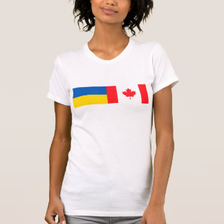 T-shirt Canadian I stand with Ukraine. CAN & UKR flags.