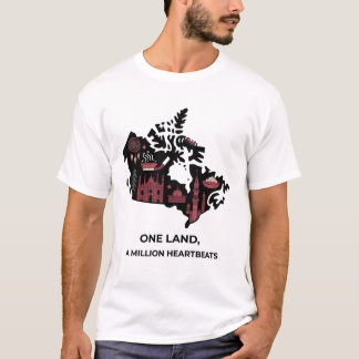 T-shirt Canadian Maple Mosaic Tee: Cultural Unity Design