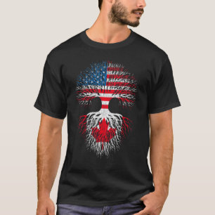 T-shirt Canadian Roots American Gros Canada Drapeau Hommes