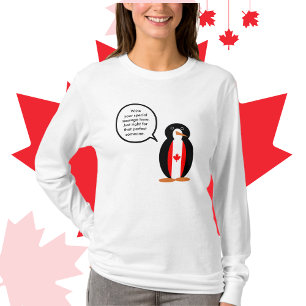 T-shirt Canadian Talking Mme Penguin Personnalisée