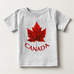 T-shirt canadien bébé Chemise rouge Feuille d'érab