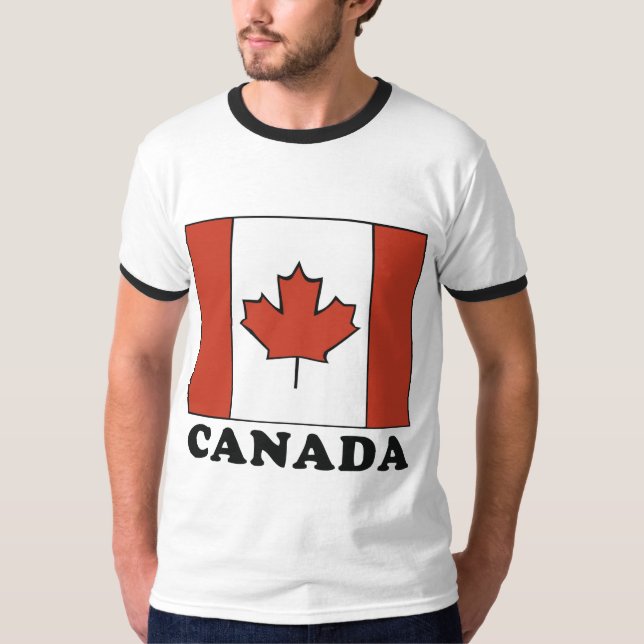 T-shirt canadien de drapeau (Devant)