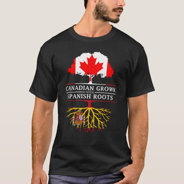 T-shirt Canadien développé avec la conception de l'Espagne (Devant)