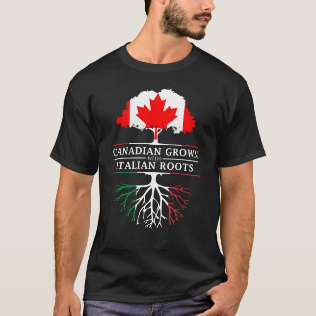 T-shirt Canadien développé avec la conception de l'Italie  (Devant)
