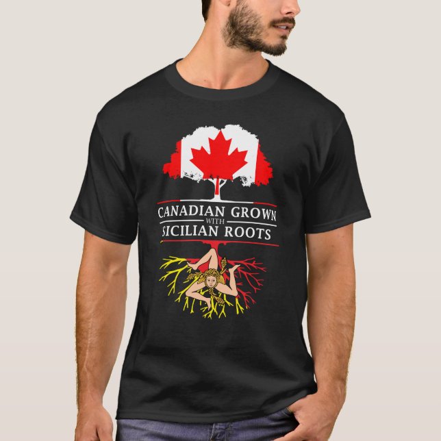 T-shirt Canadien développé avec la conception sicilienne   (Devant)