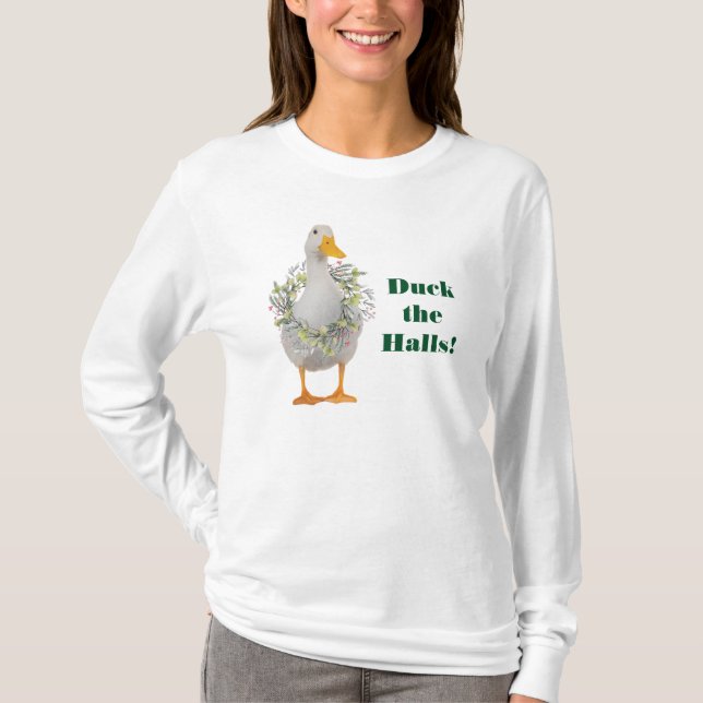 T-shirt Canaille les Halls ! Noël blanc (Devant)