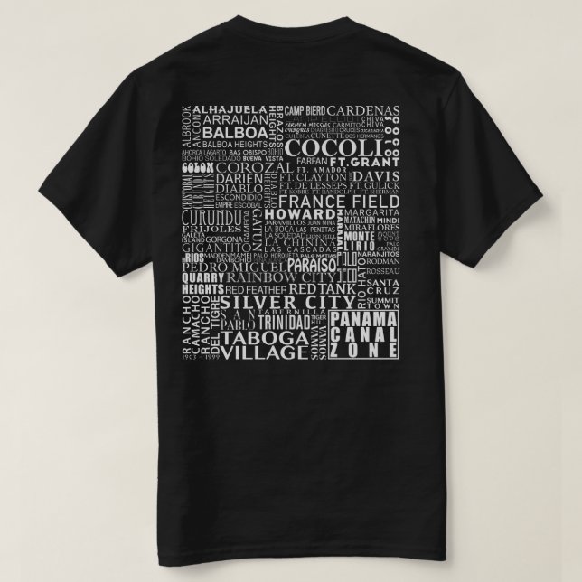 T-shirt Canal de Panama Zone Chaque emplacement (Design dos)