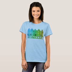 T-shirt Canal House Row Amsterdam Holland Holland Coloré