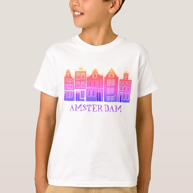 T-shirt Canal House Row Amsterdam Hollande Travel (Devant)
