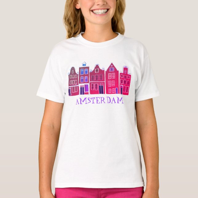T-shirt Canal House Row Amsterdam Hollande Travel (Devant)
