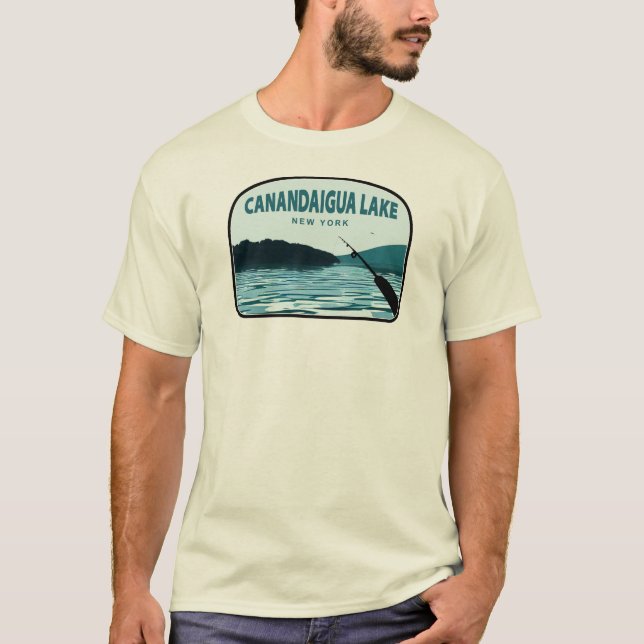 T-shirt Canandaigua Lake New York Fishing Rod (Devant)