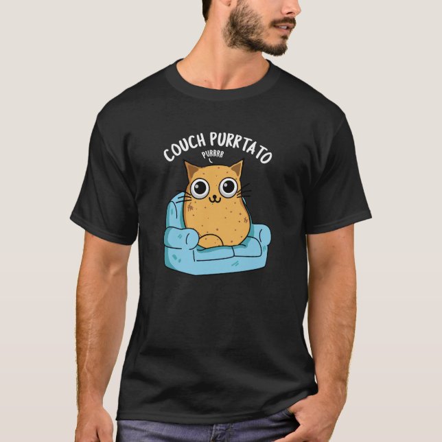 T-shirt Canapé Purtato Funny Potato Pun Dark BG (Devant)