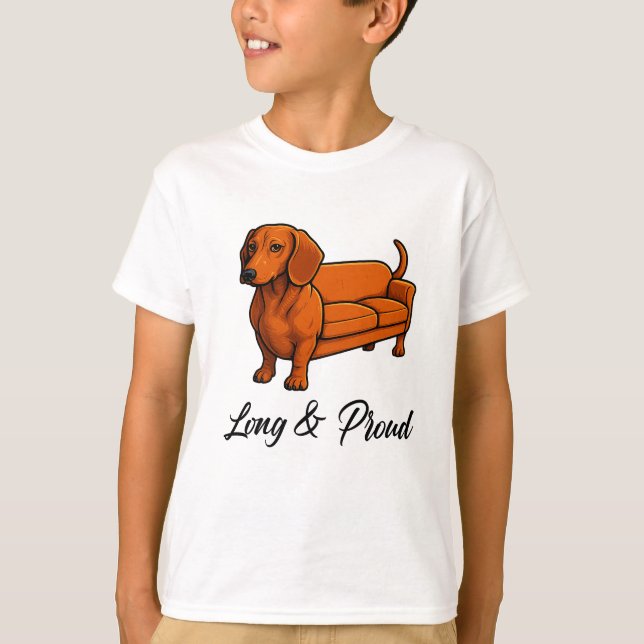 T-shirt Canapé Wiener De Chien Long Et Fier (Devant)