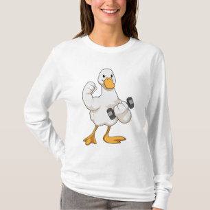 T-shirt Canard à Bodybuilding avec Dumbbell