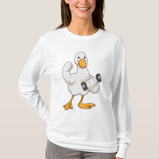 T-shirt Canard à Bodybuilding avec Dumbbell (Devant)