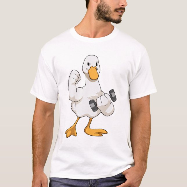 T-shirt Canard à Bodybuilding avec Dumbbell (Devant)
