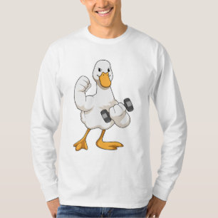 T-shirt Canard à Bodybuilding avec Dumbbell