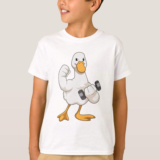 T-shirt Canard à Bodybuilding avec Dumbbell (Devant)