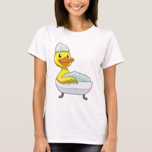 T-shirt Canard à la baignade avec baignoire et mousse