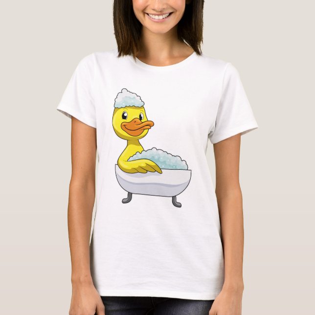 T-shirt Canard à la baignade avec baignoire et mousse (Devant)