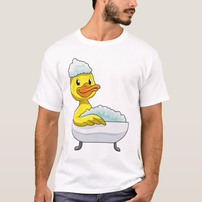 T-shirt Canard à la baignade avec baignoire et mousse (Devant)