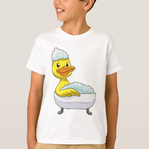 T-shirt Canard à la baignade avec baignoire et mousse