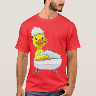 T-shirt Canard À La Baignade Avec Baignoire Mousse