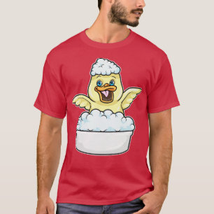 T-shirt Canard à la baignade dans la baignoire avec mousse