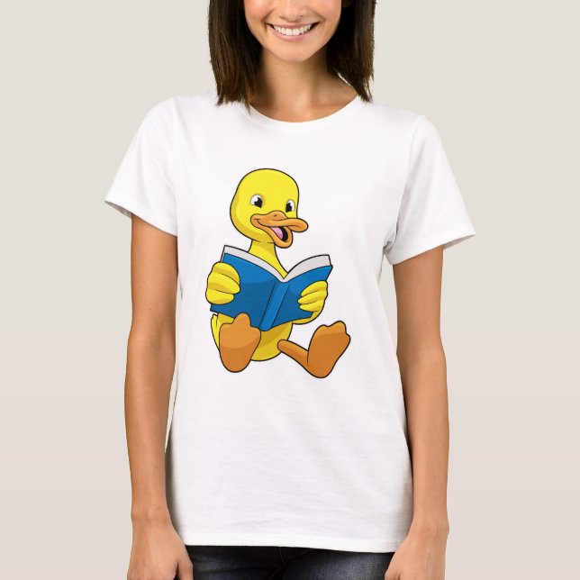 T-shirt Canard à la lecture avec livre (Devant)