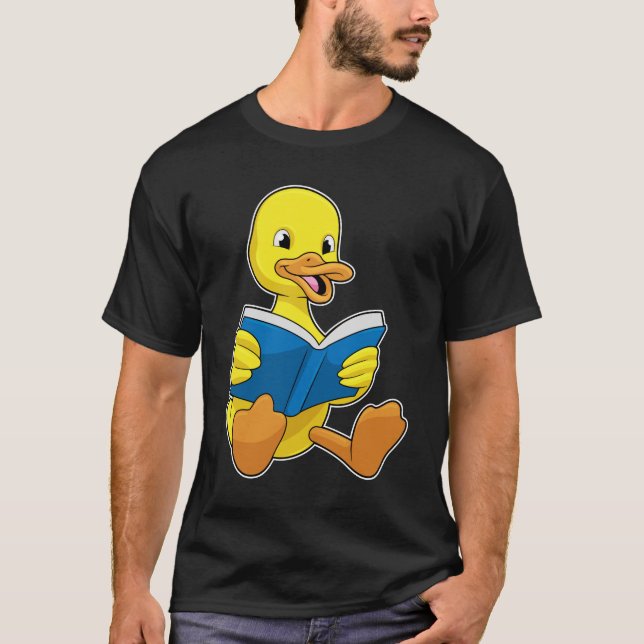 T-shirt Canard à la lecture avec livre (Devant)