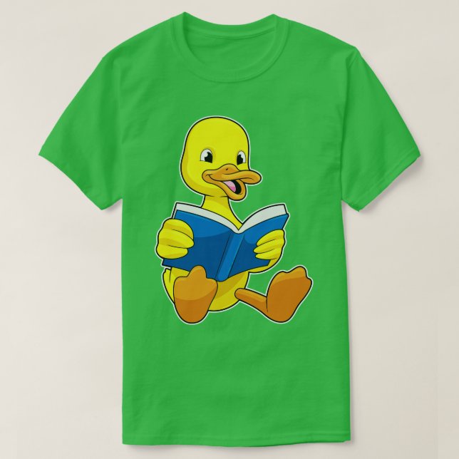 T-shirt Canard à la lecture avec livre (Design devant)
