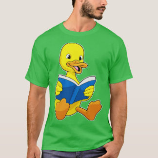 T-shirt Canard à la lecture avec livre