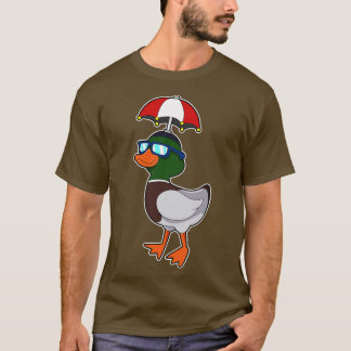 T-shirt Canard à la pluie avec parapluie