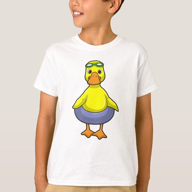 T-shirt Canard à nager avec anneau de nage (Devant)