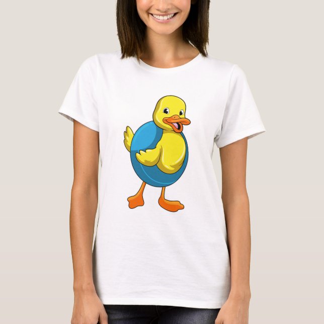 T-shirt Canard à nager avec anneau de nage (Devant)