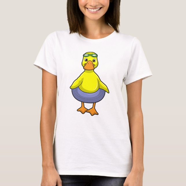 T-shirt Canard à nager avec anneau de nage (Devant)