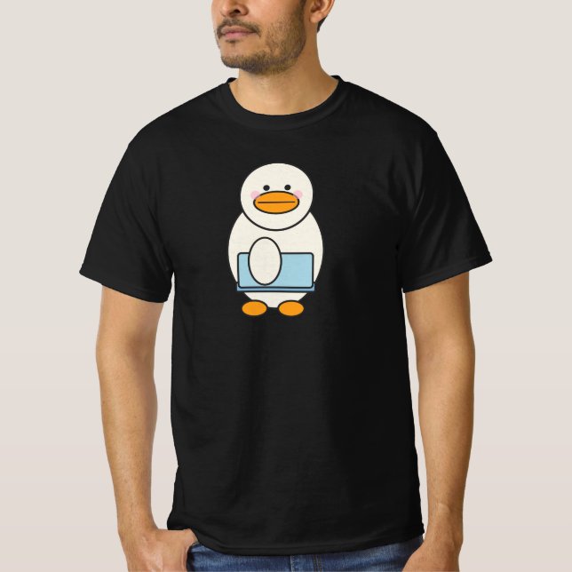 T-shirt Canard allant au travail, funny work (Devant)