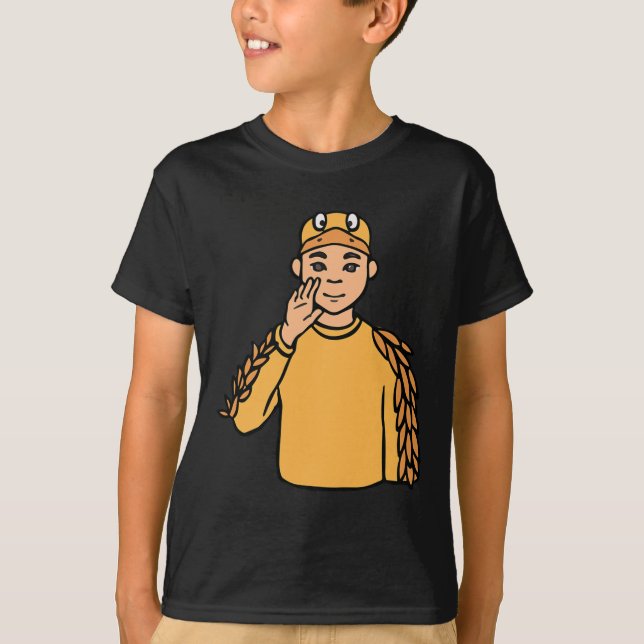 T-shirt Canard Animal ASL Geste Mains Sourde Perte d'audit (Devant)