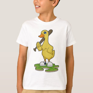 T-shirt Canard au baseball avec batte de baseball