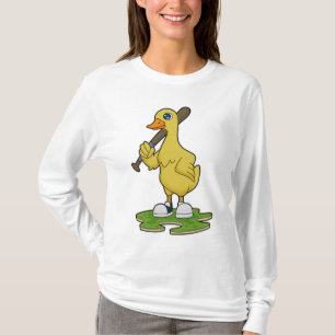 T-shirt Canard au baseball avec batte de baseball