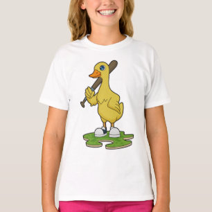 T-shirt Canard au baseball avec batte de baseball