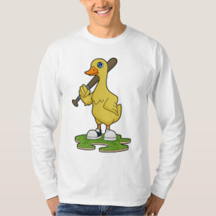 T-shirt Canard au baseball avec batte de baseball