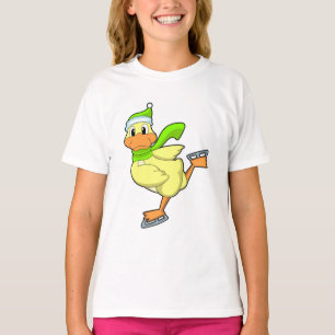 T-shirt Canard au patinage sur glace avec patins sur glace
