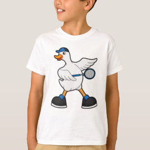 T-shirt Canard au Tennis avec raquette de tennis & Casquet