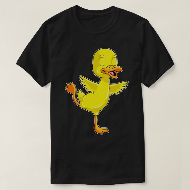 T-shirt Canard au Yoga Fitness sur une jambe (Design devant)