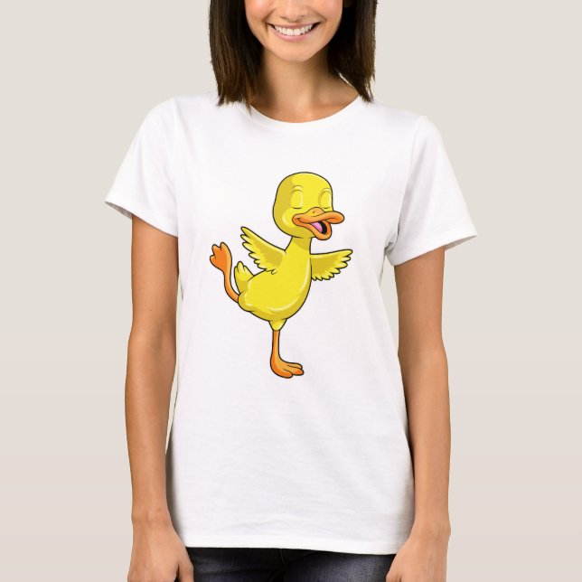 T-shirt Canard au Yoga Fitness sur une jambe (Devant)